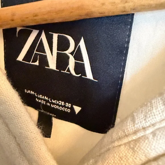 Zara Cream Quilted Button-Up Jacket - Picture 2 of 3